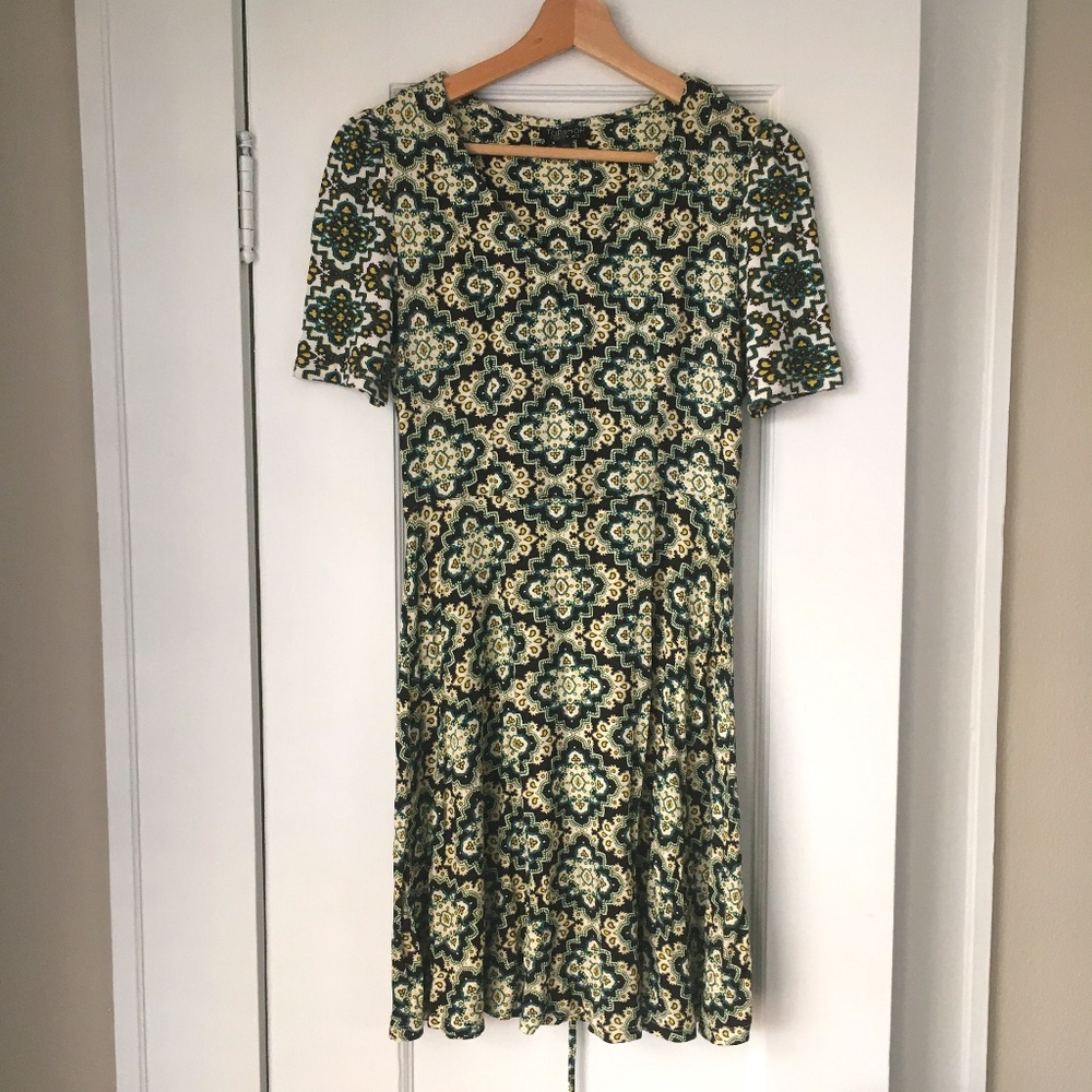 Topshop Skater Dress with Lace up back detail